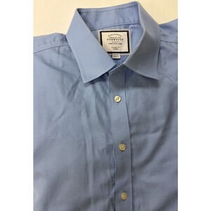 Charles Tyrwhitt Dress Shirt Men's 17.5 Blue Classic Fit Non Iron